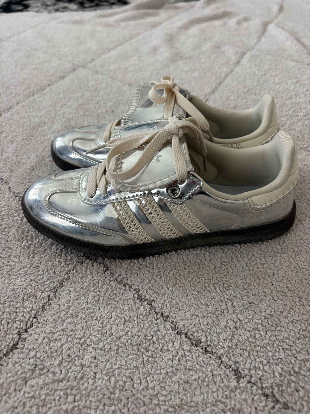 adidas Silver Metallic Low-Top Sneakers - Picture 2 of 4